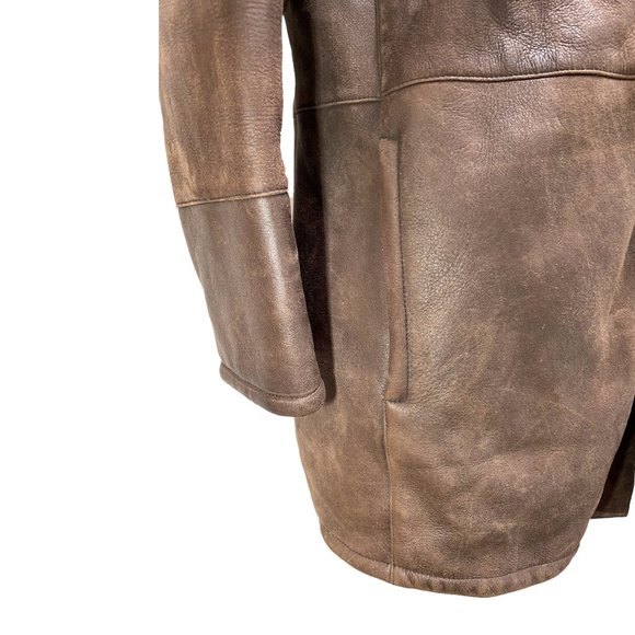 100% Authentic Salvatore Ferragamo Men's Lamb's Shearling Brown Jacket sz50 - Picture 7 of 16